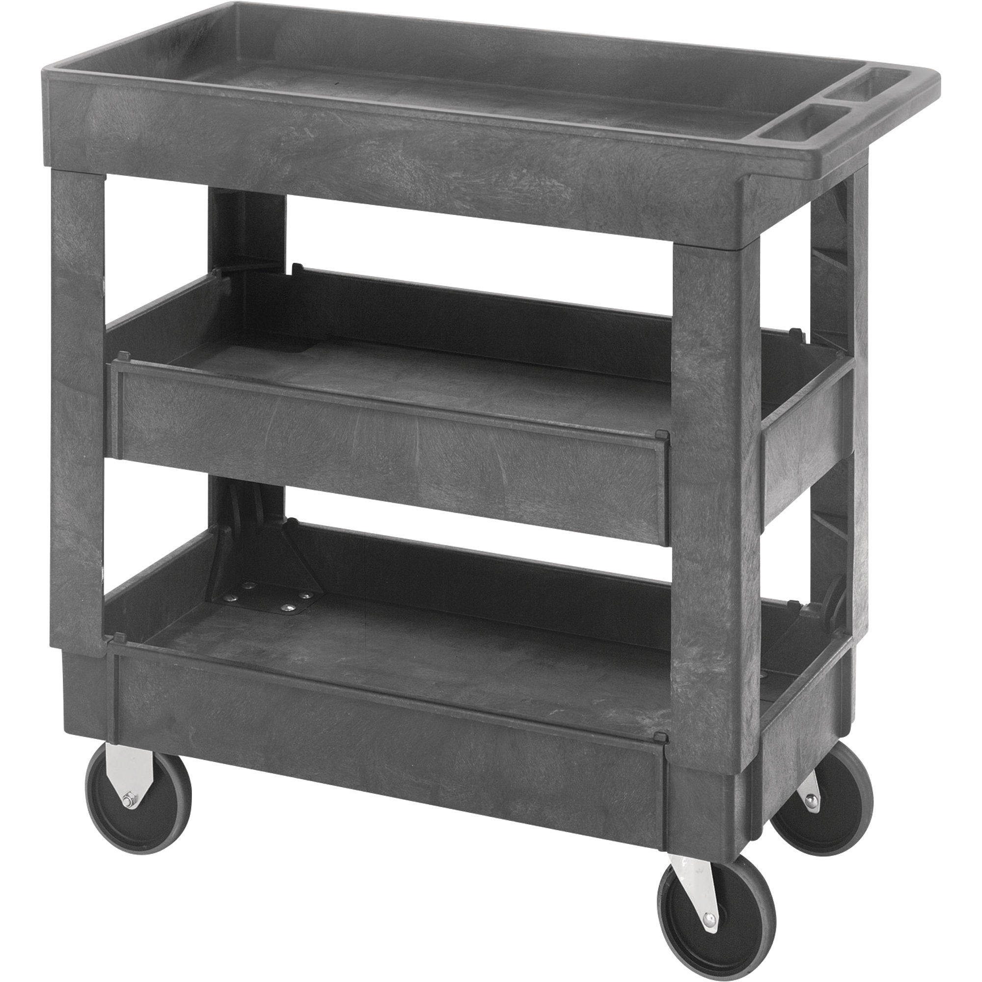Quantum Industrial Plastic Cart, 35in.H, 3-Shelf, Model# PC3518-33-3